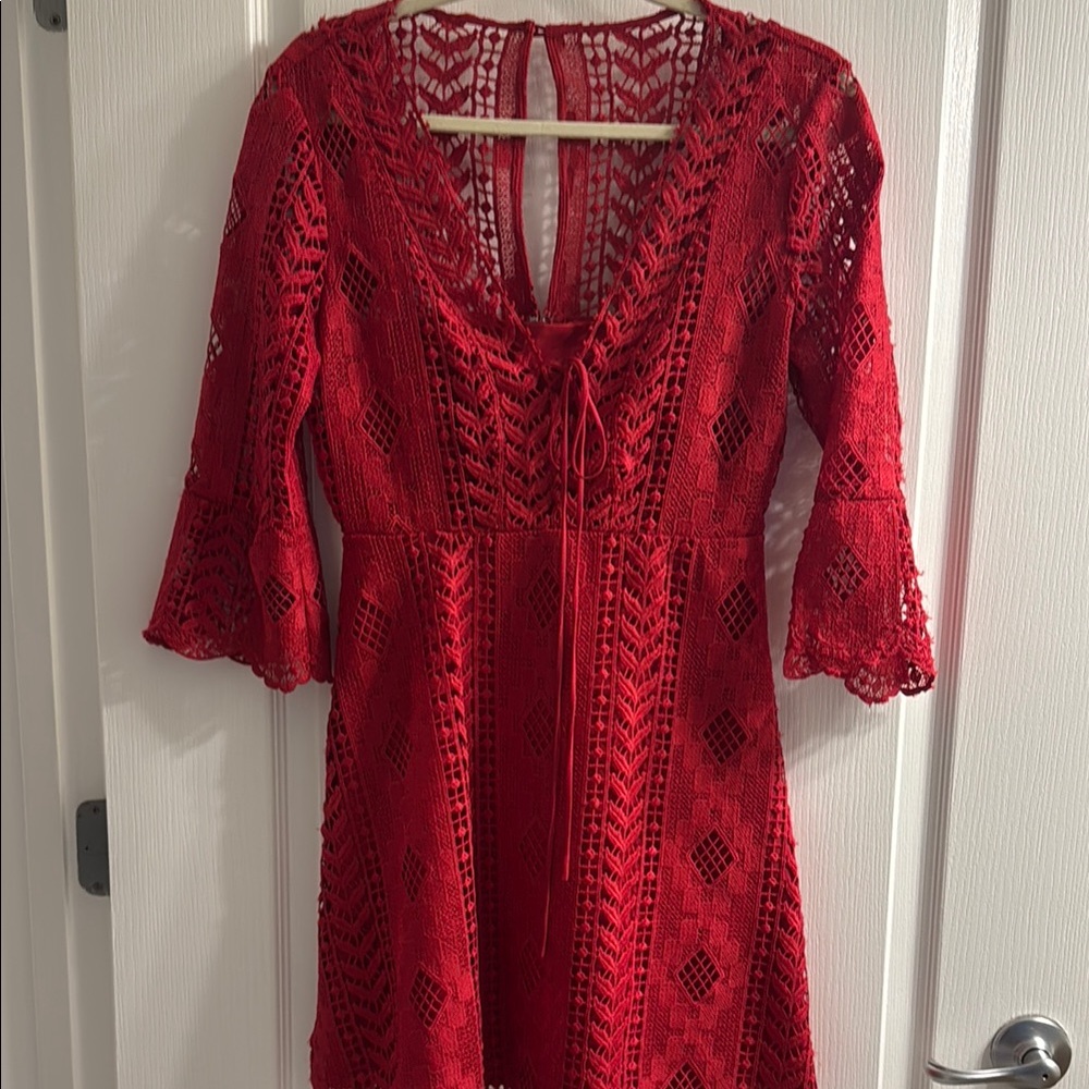 Vintage Gianni Bini red lace dress